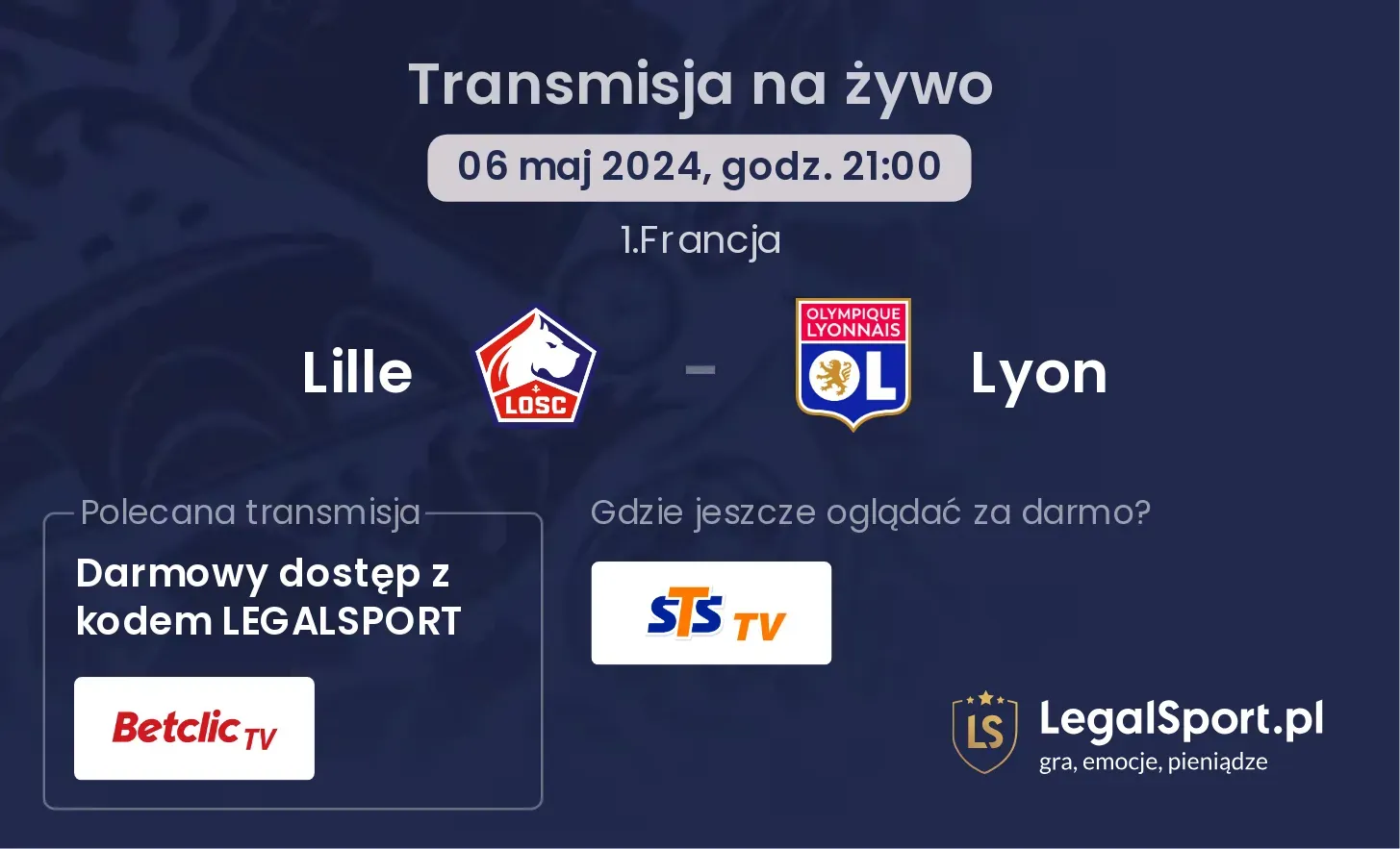 Lille - Lyon transmisja na żywo