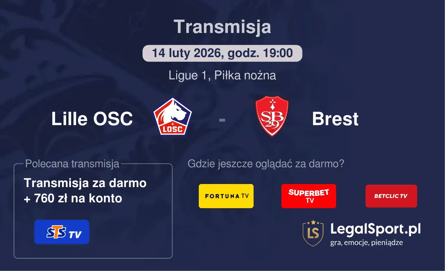 Lille OSC - Brest Transmisje