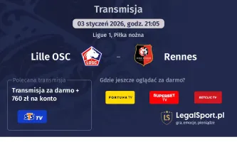 Lille OSC - Rennes gdzie oglądać? (03.01)