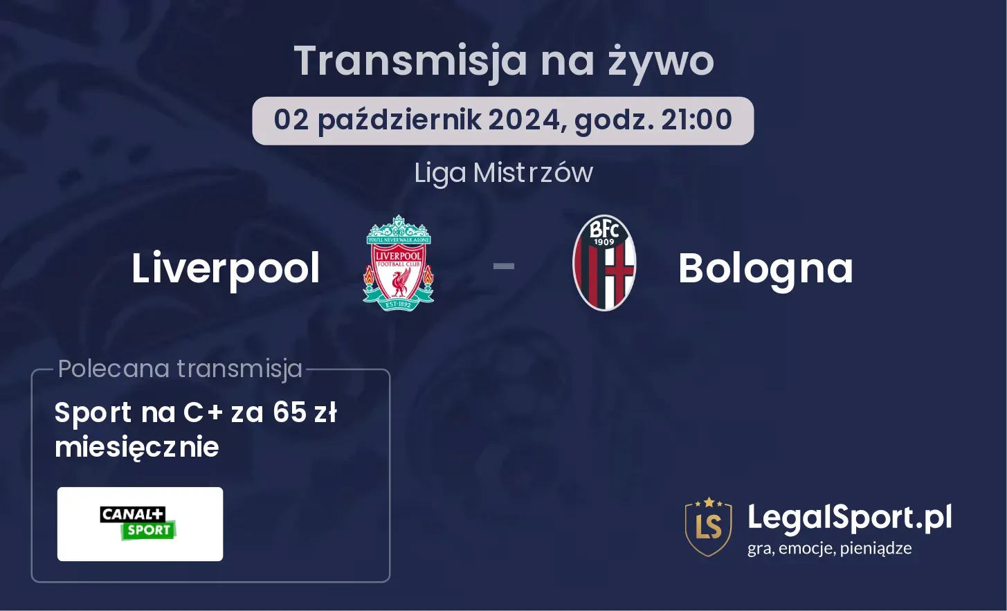 Liverpool - Bologna gdzie oglądać? 02.10, godz. 21:00