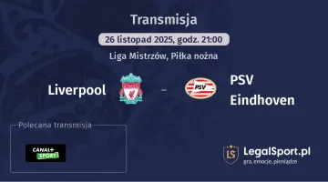 Liverpool - PSV Eindhoven gdzie oglądać? (26.11)