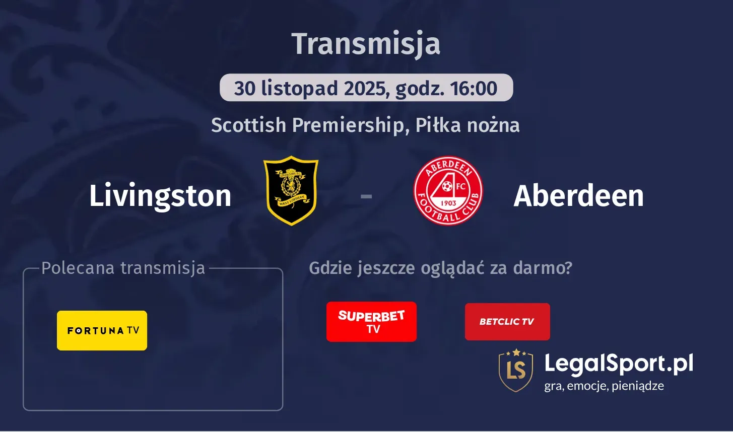 Livingston - Aberdeen Transmisje