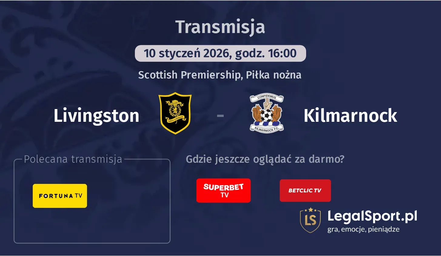 Livingston - Kilmarnock Transmisje