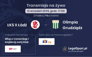ŁKS II Łódź - Olimpia Grudziądz gdzie oglądać?