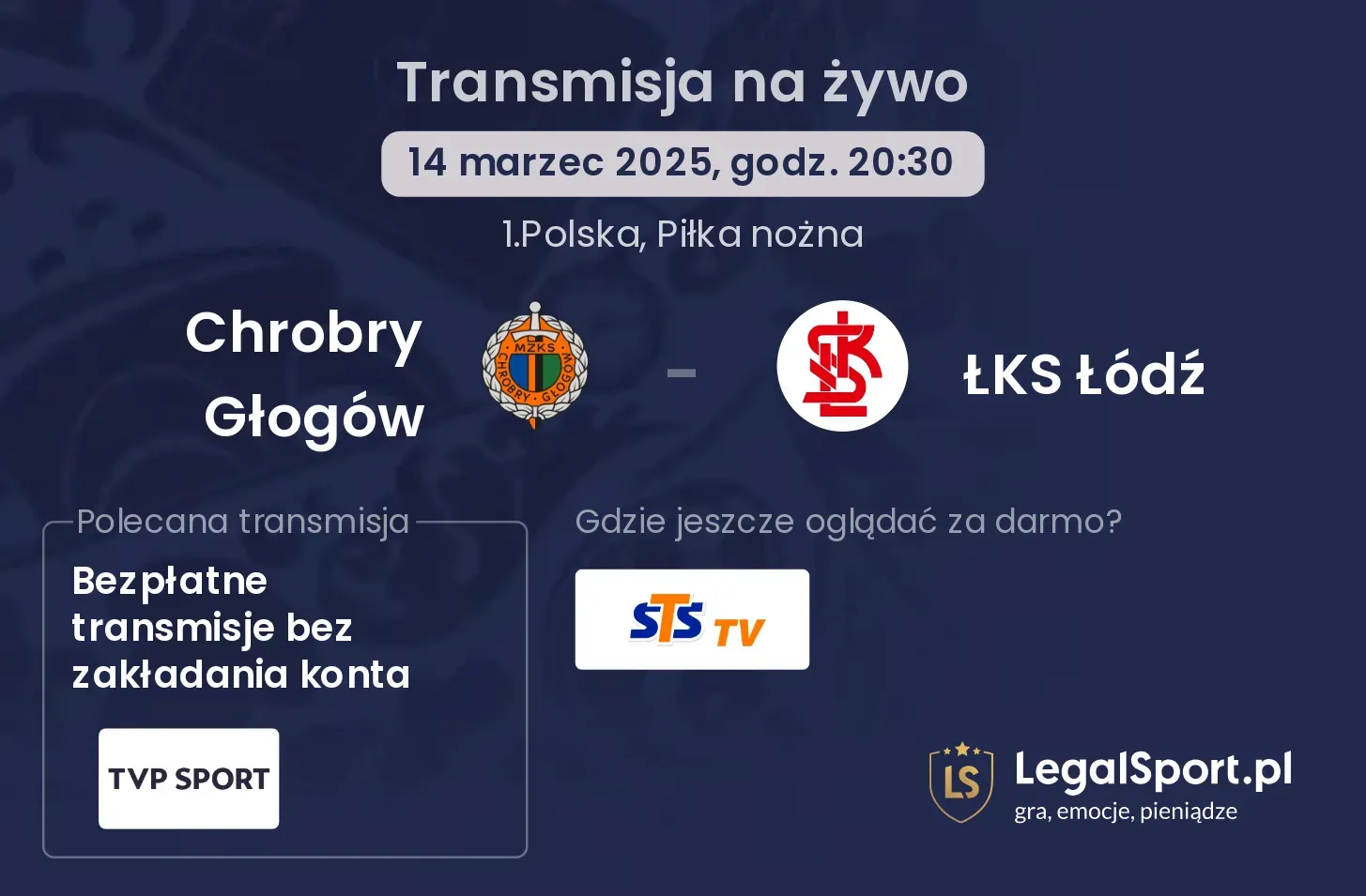 Chrobry Głogów - ŁKS Łódź gdzie oglądać?