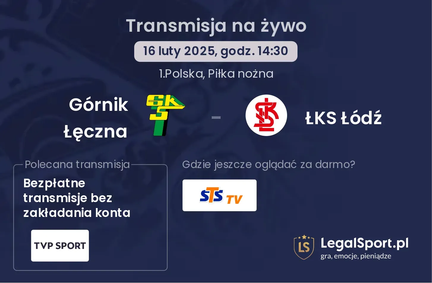 Górnik Łęczna - ŁKS Łódź gdzie oglądać?