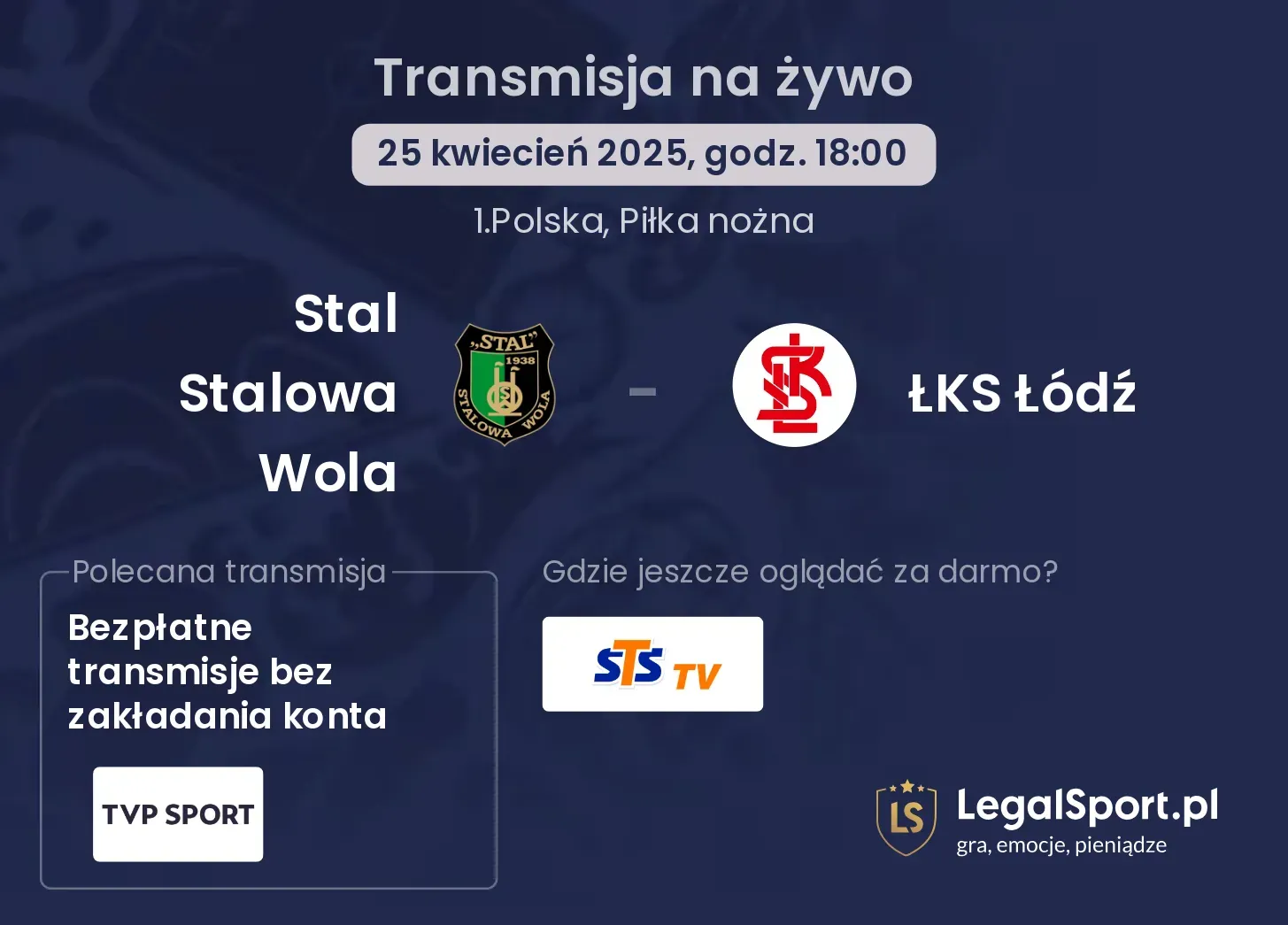 Stal Stalowa Wola - ŁKS Łódź gdzie oglądać?