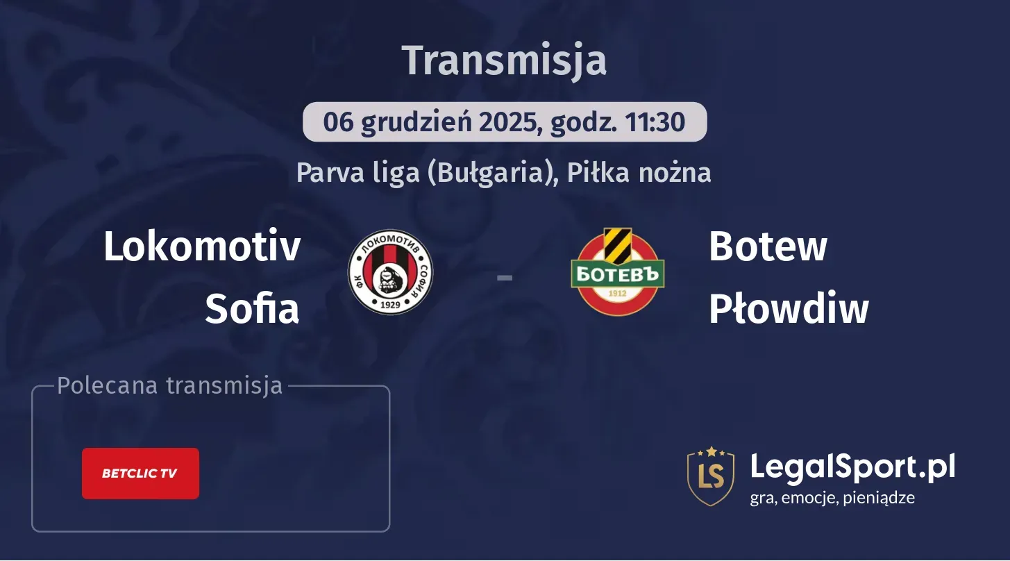 Lokomotiv Sofia - Botew Płowdiw Transmisje