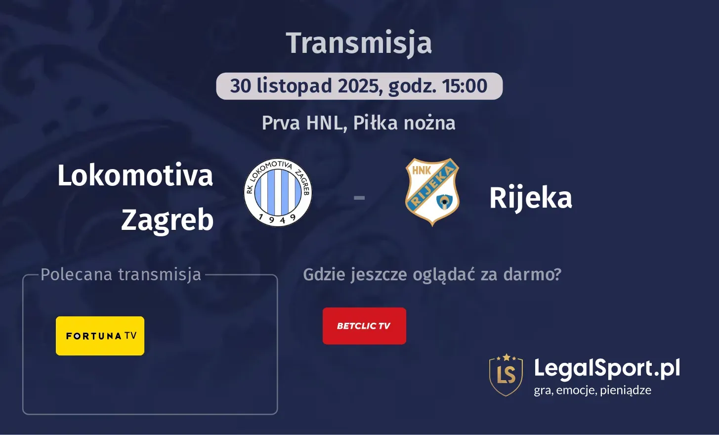 Lokomotiva Zagreb - Rijeka Transmisje