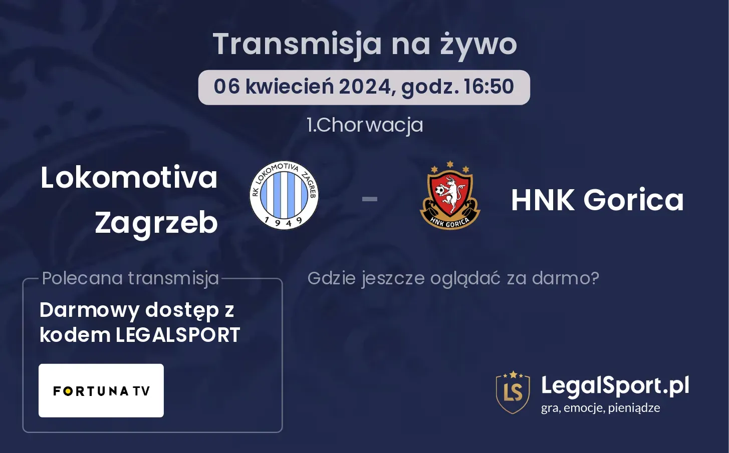 Lokomotiva Zagrzeb - HNK Gorica transmisja na żywo