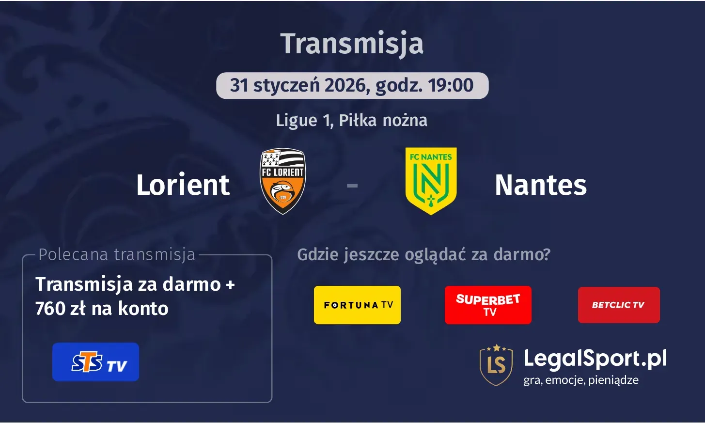 Lorient - Nantes Transmisje