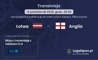 Łotwa - Anglia gdzie oglądać?