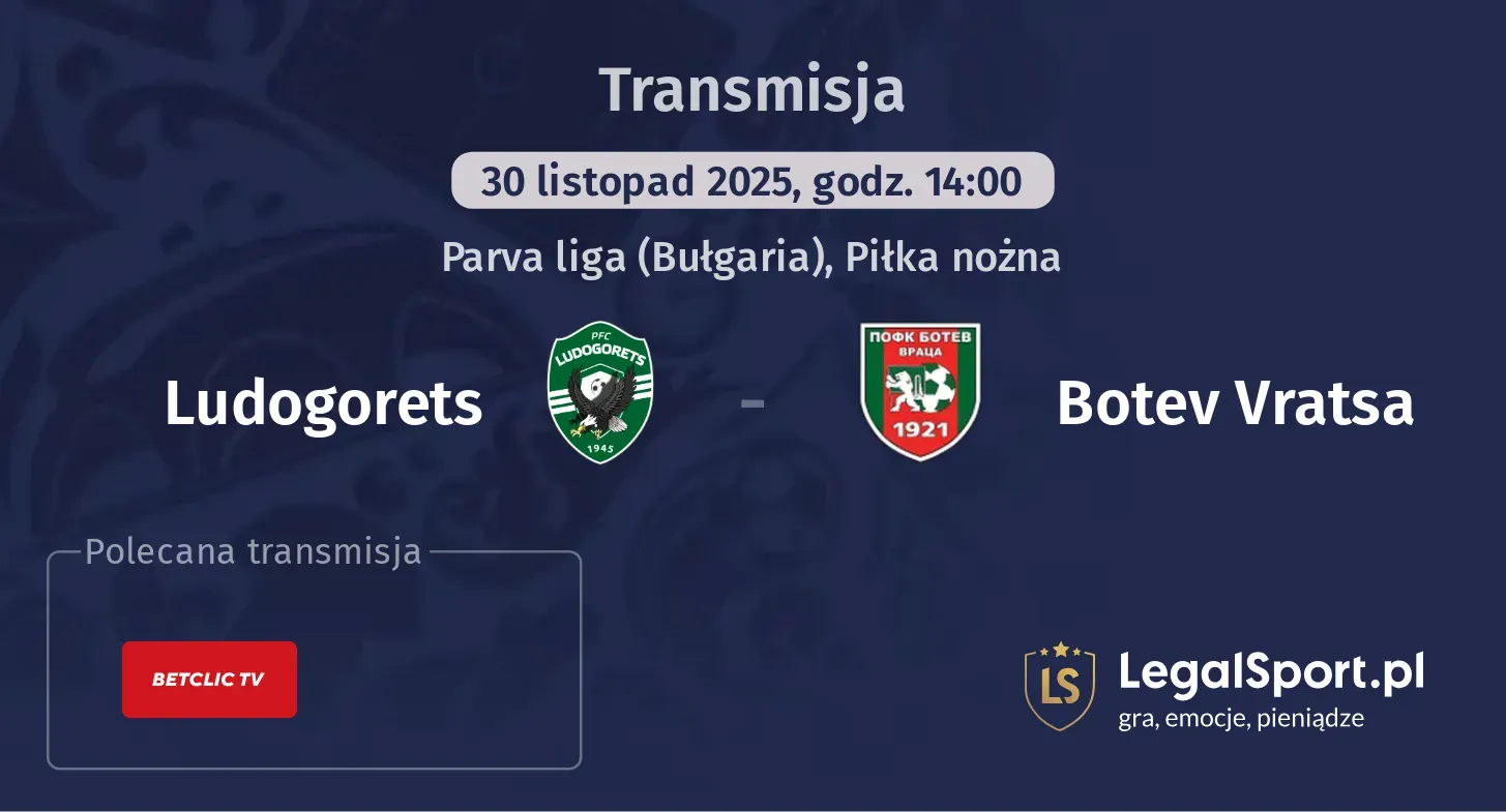 Ludogorets - Botev Vratsa Transmisje