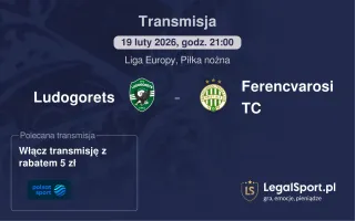 Ludogorets - Ferencvarosi TC gdzie oglądać (19.02.2026)