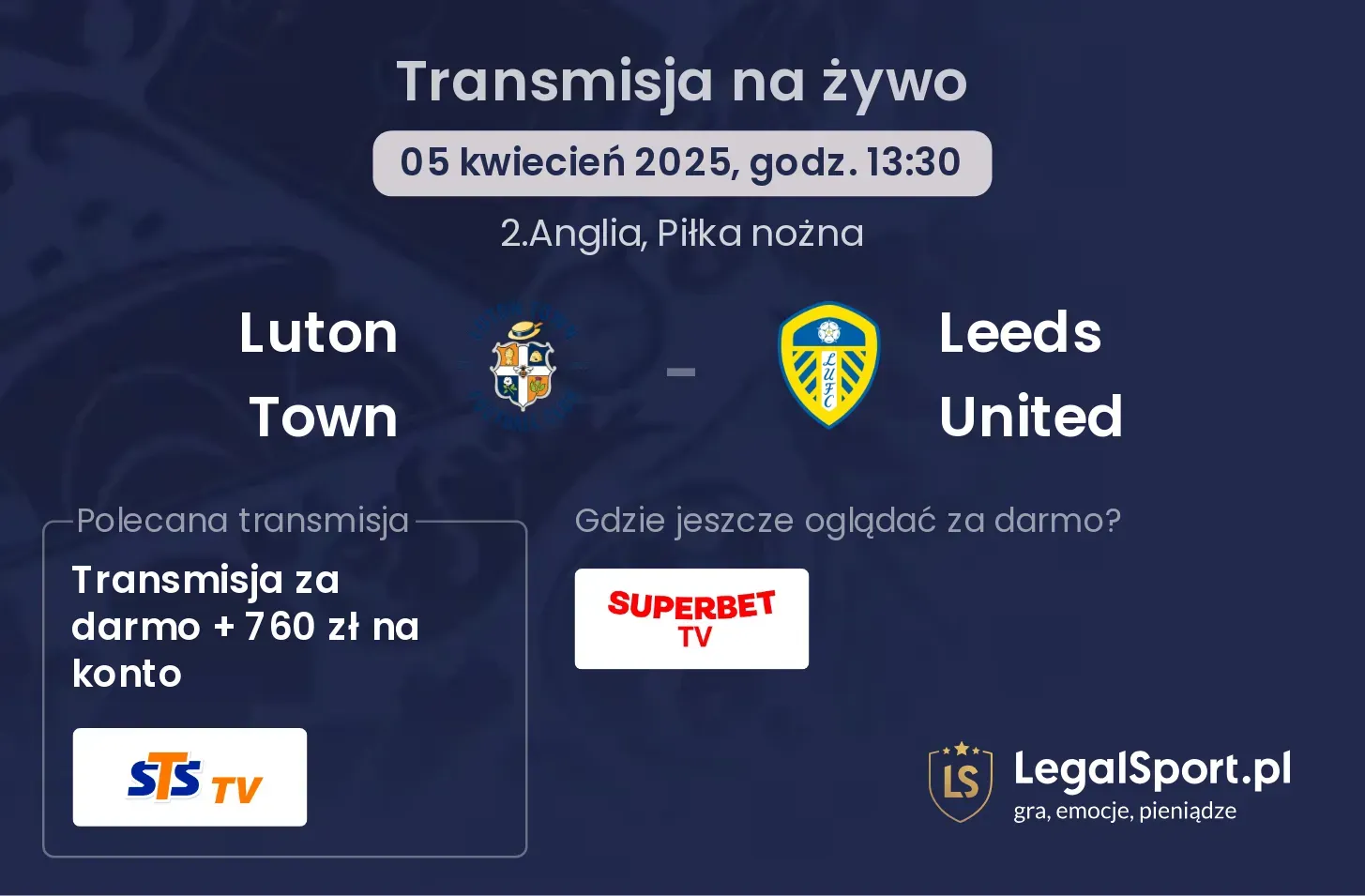 Luton Town - Leeds United gdzie oglądać transmisję?