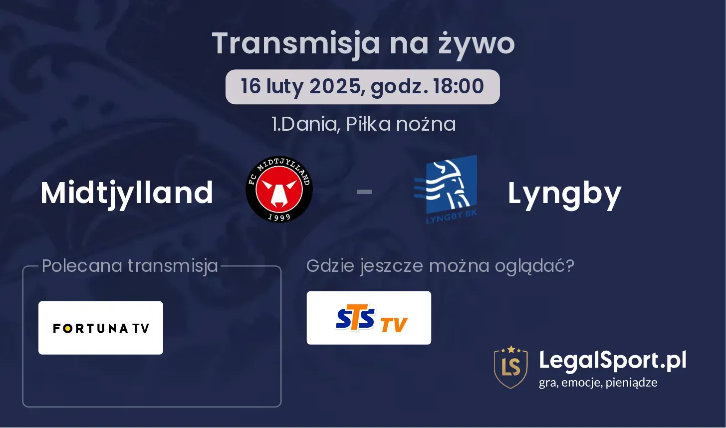 Midtjylland - Lyngby gdzie oglądać transmisję?