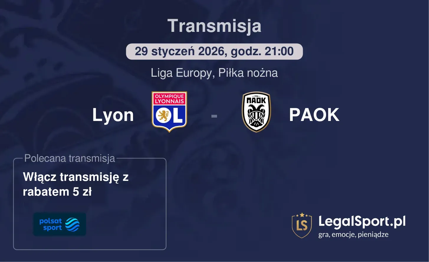 Lyon - PAOK Transmisje