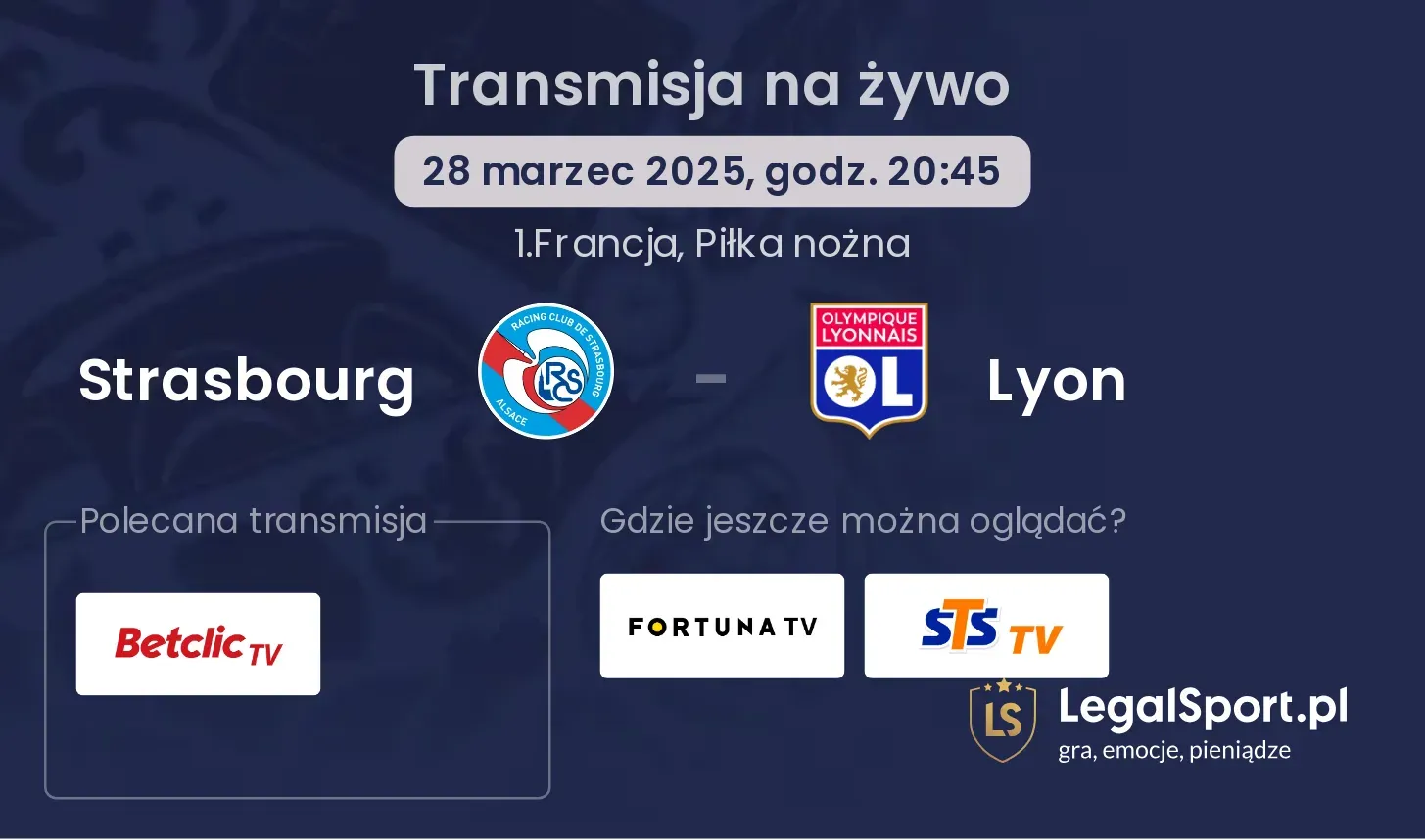 Strasbourg - Lyon gdzie oglądać?