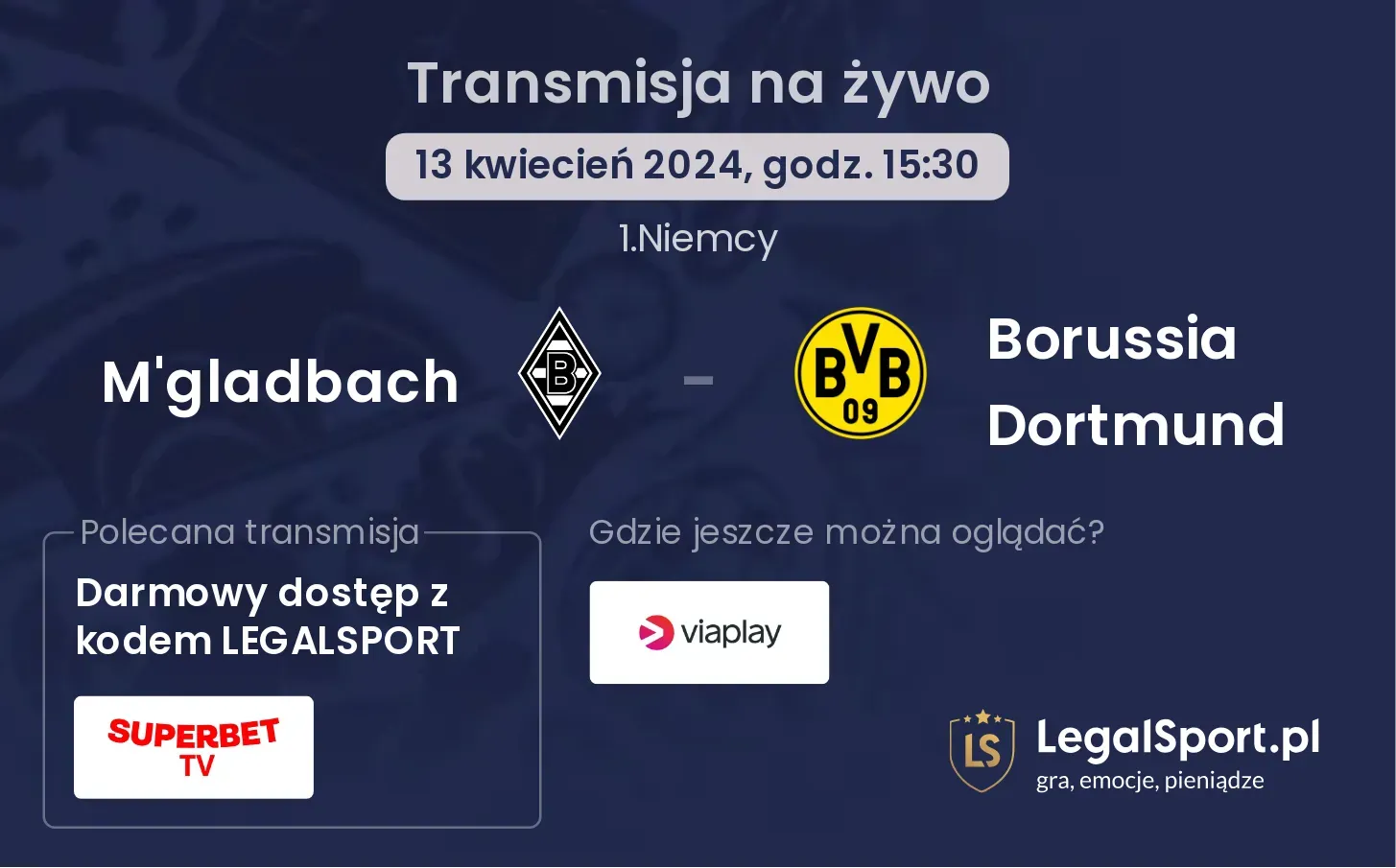 M'gladbach - Borussia Dortmund transmisja na żywo