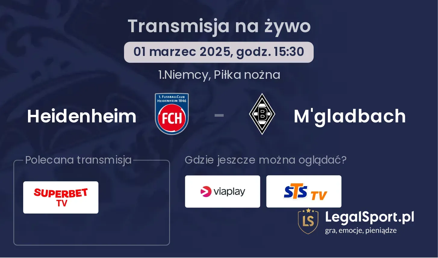 Heidenheim - M'gladbach gdzie oglądać?