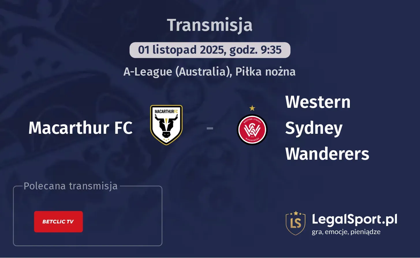 Macarthur FC - Western Sydney Wanderers Transmisje