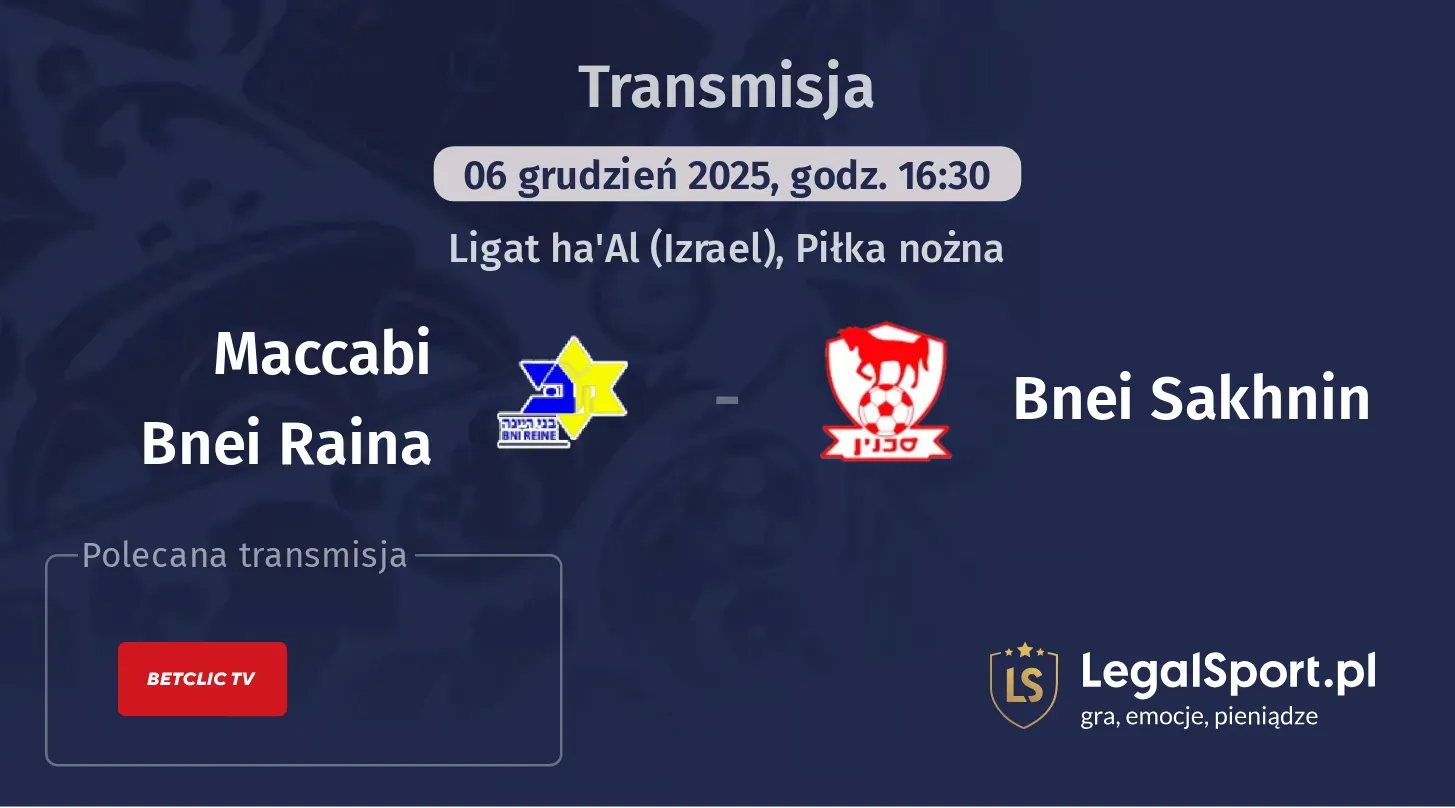 Maccabi Bnei Raina - Bnei Sakhnin Transmisje