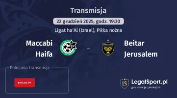 Maccabi Haifa - Beitar Jerusalem gdzie oglądać (22.12.2025)