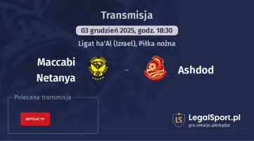 Maccabi Netanya - Ashdod gdzie oglądać? (03.12)