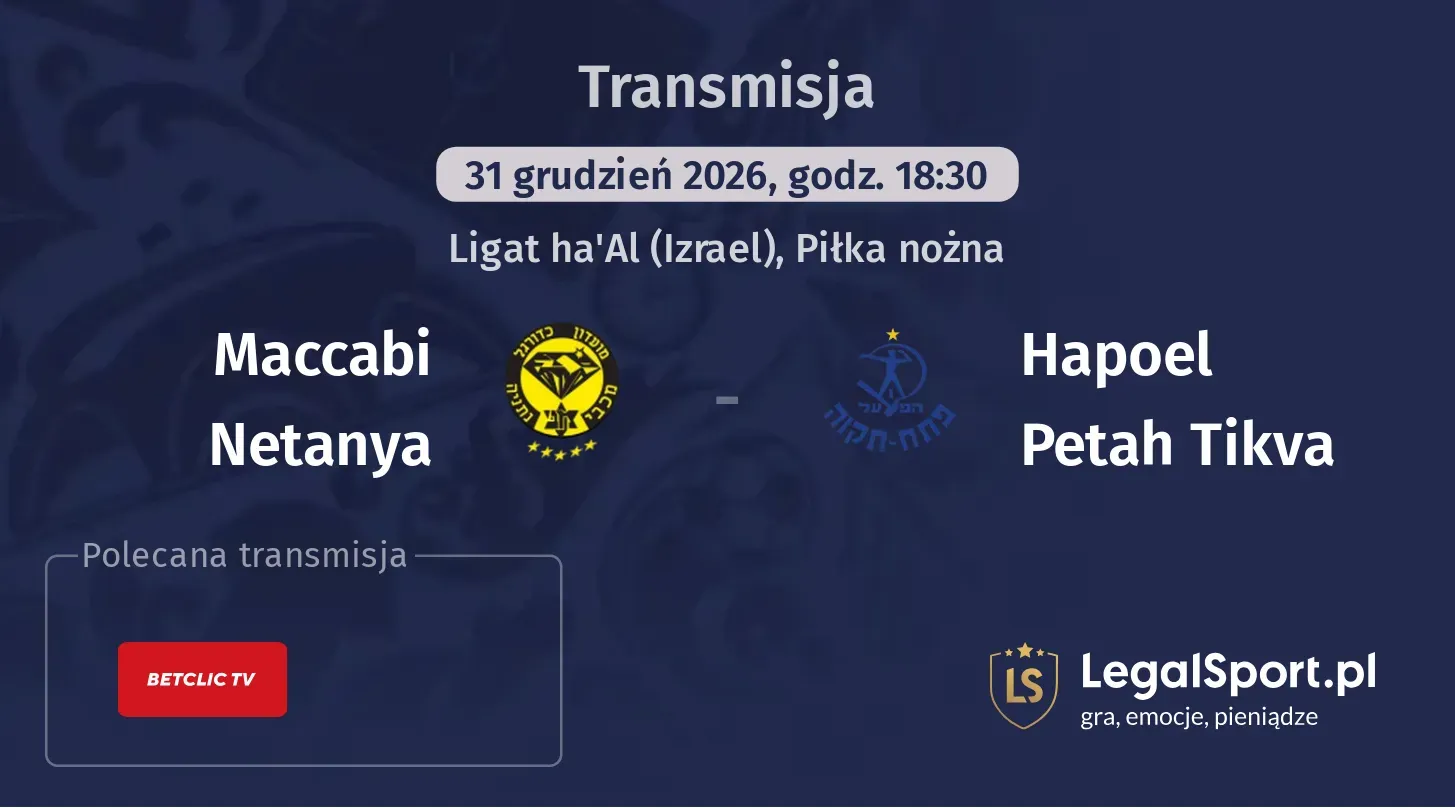 Maccabi Netanya - Hapoel Petah Tikva Transmisje