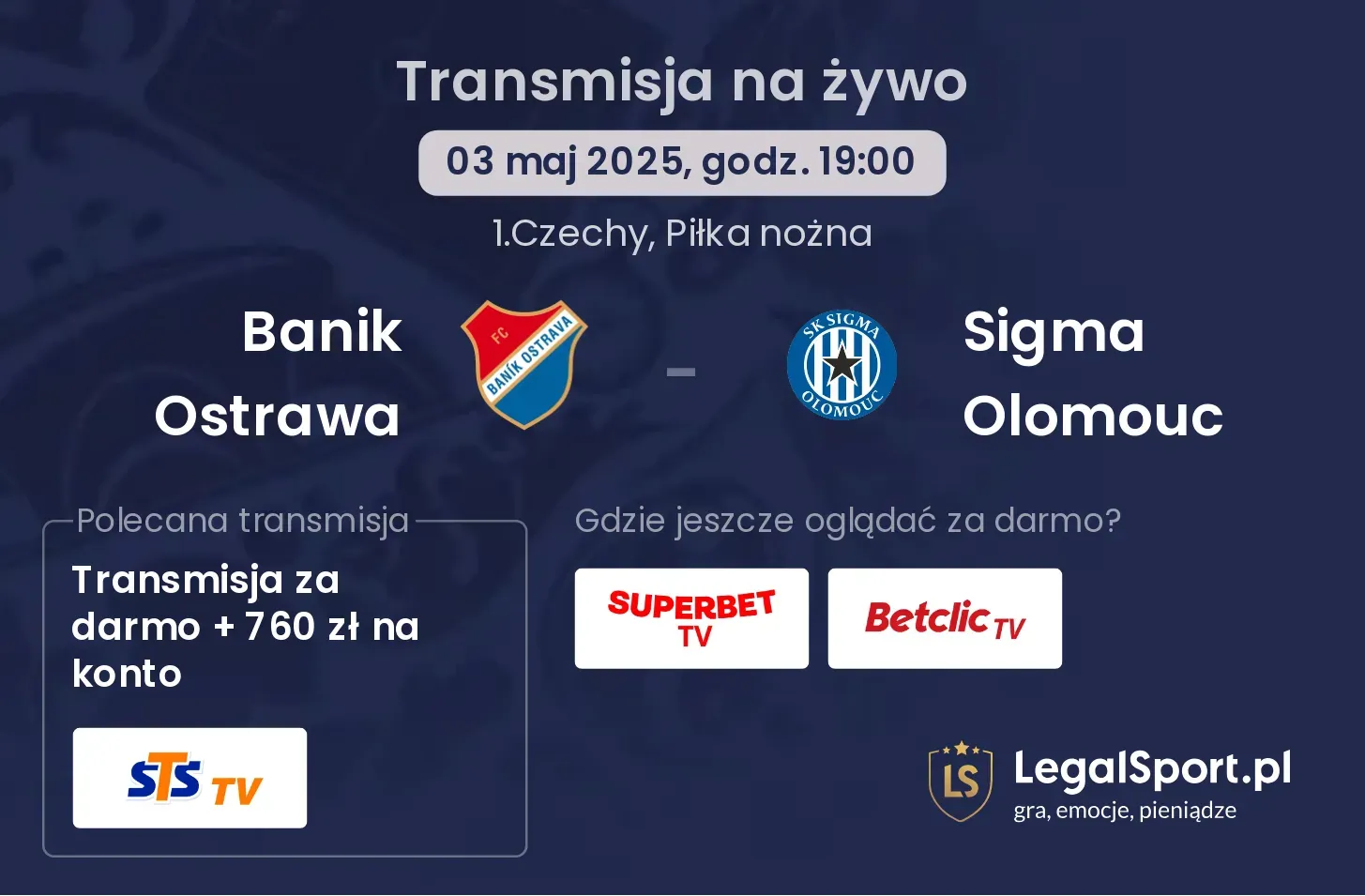 Banik Ostrawa - Sigma Olomouc gdzie oglądać transmisję?
