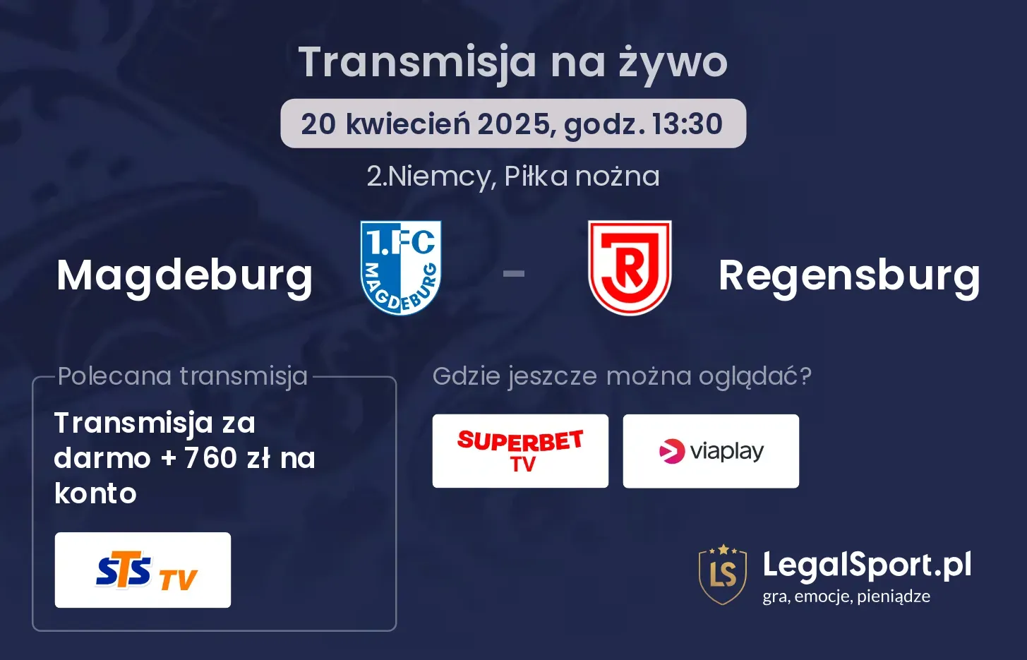 Magdeburg - Regensburg gdzie oglądać?