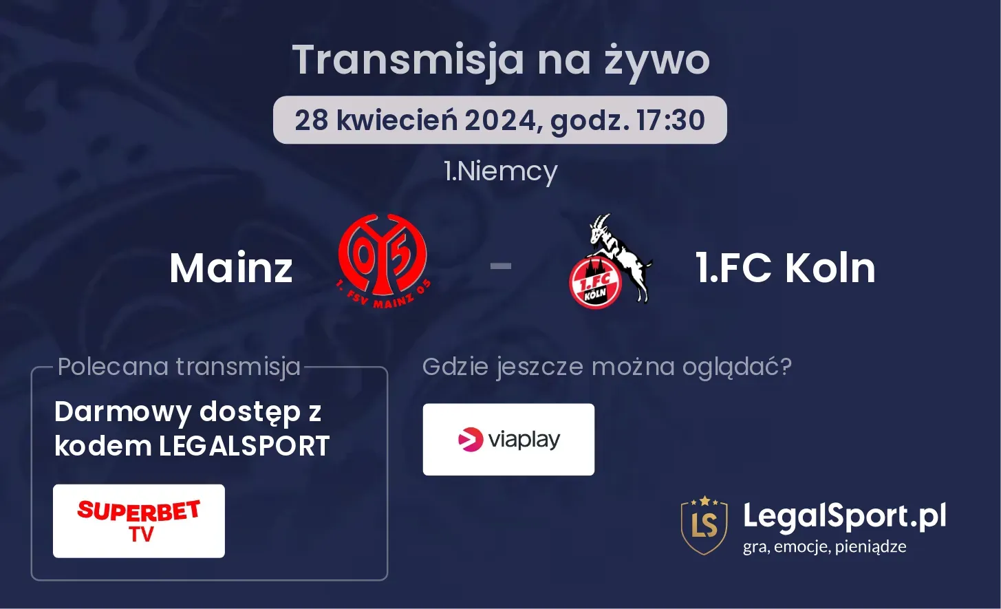Mainz - 1.FC Koln transmisja na żywo