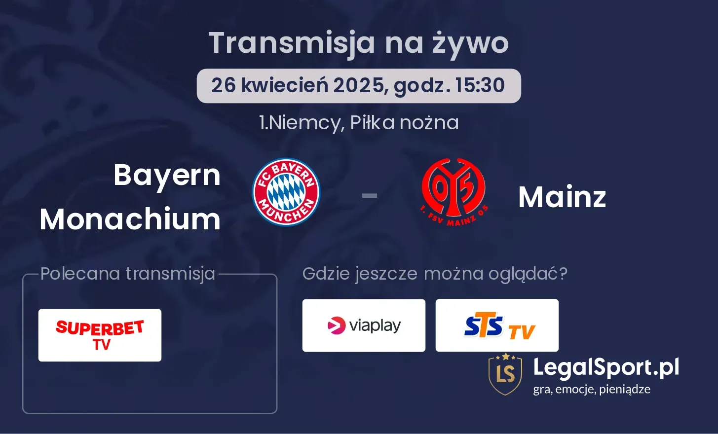 Bayern Monachium - Mainz gdzie oglądać?
