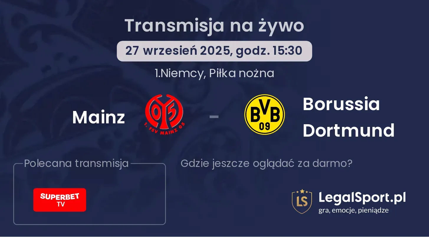 Mainz - Borussia Dortmund gdzie oglądać?