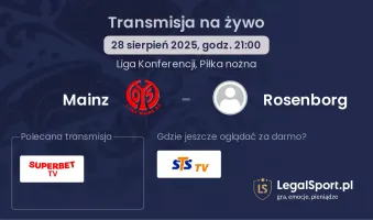 Mainz - Rosenborg gdzie oglądać?
