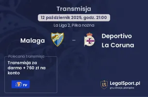 Malaga - Deportivo La Coruna gdzie oglądać?