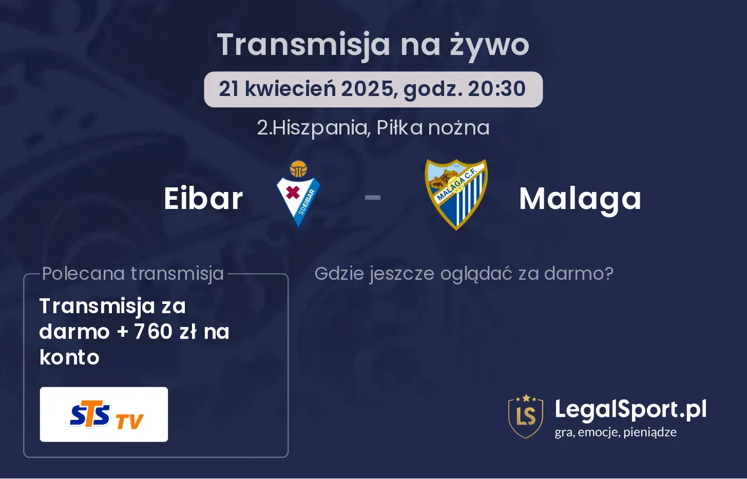Eibar - Malaga gdzie oglądać?