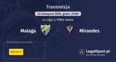 Malaga - Mirandes gdzie oglądać? (23.11)