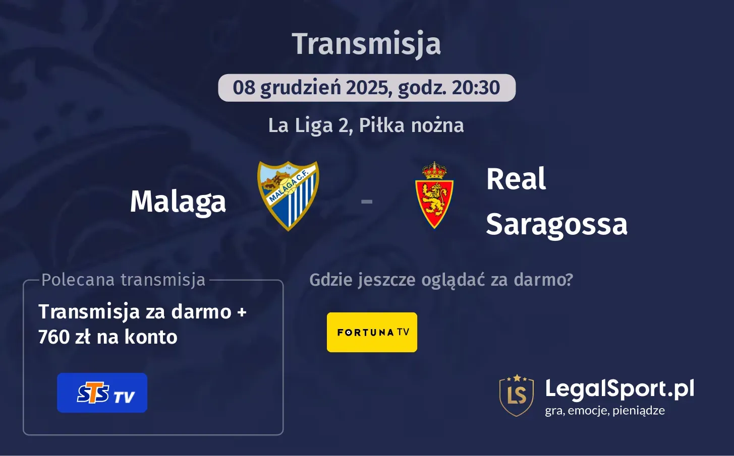 Malaga - Real Saragossa Transmisje