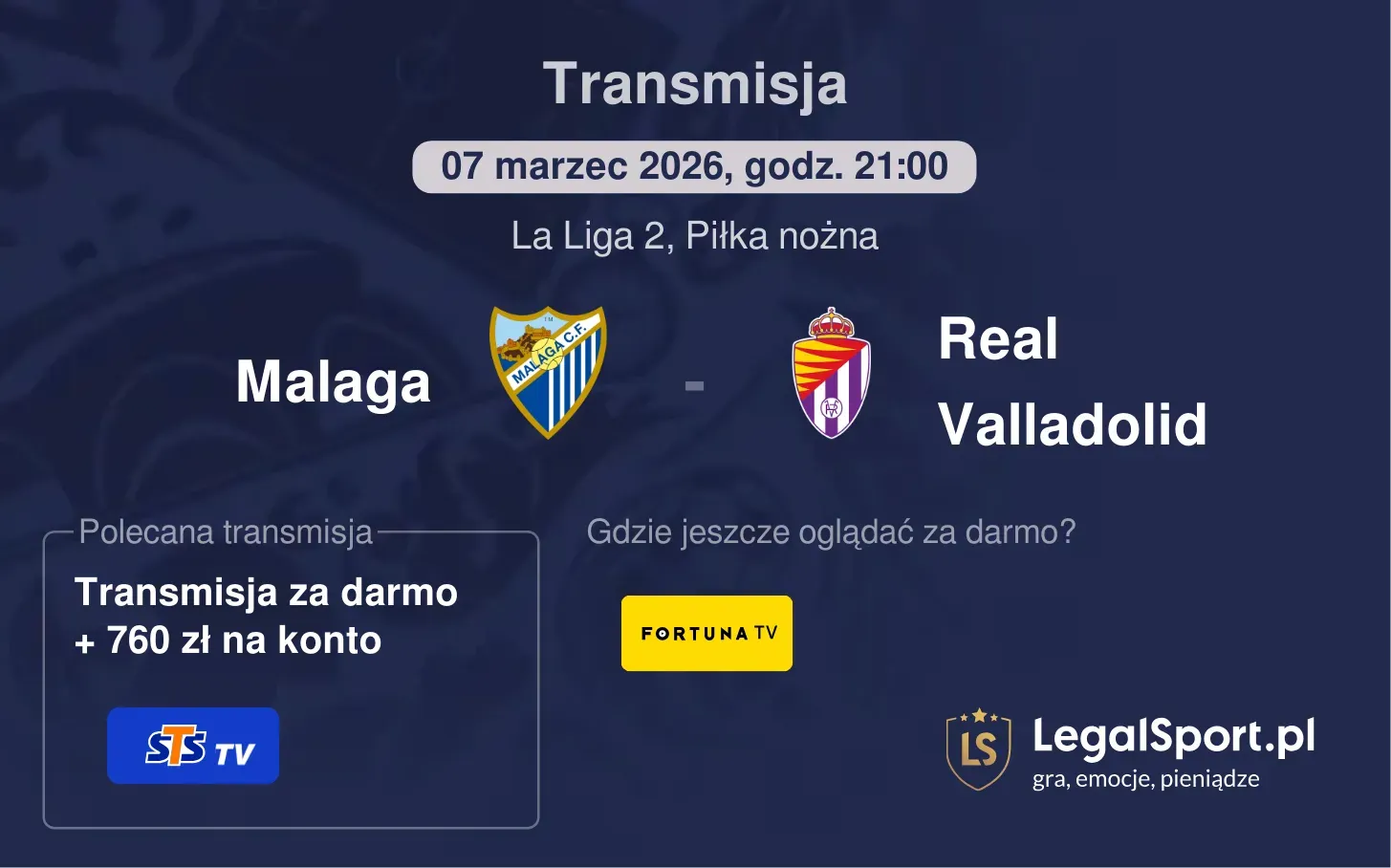 Malaga - Real Valladolid Transmisje