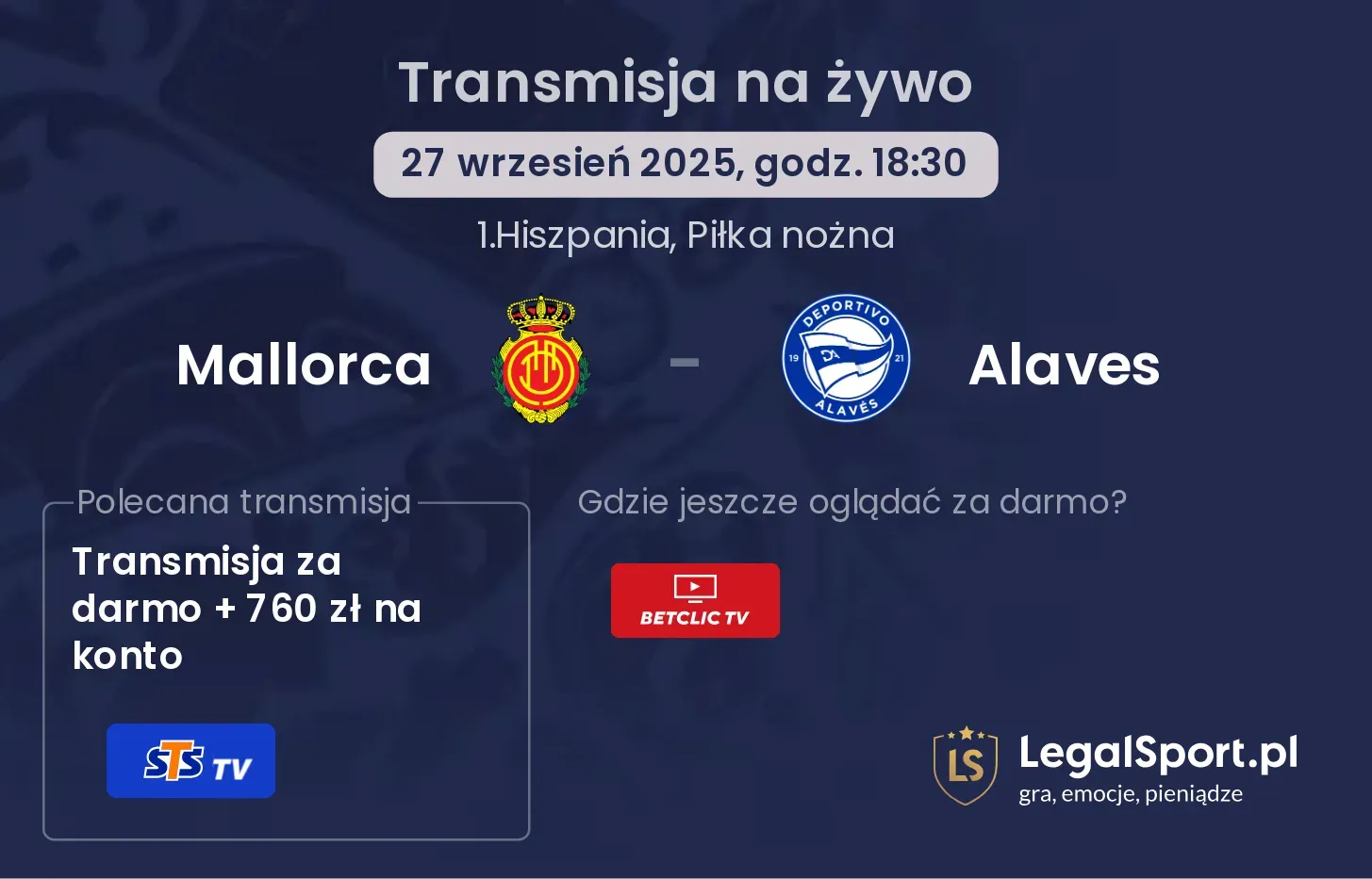 Mallorca - Alaves gdzie oglądać?