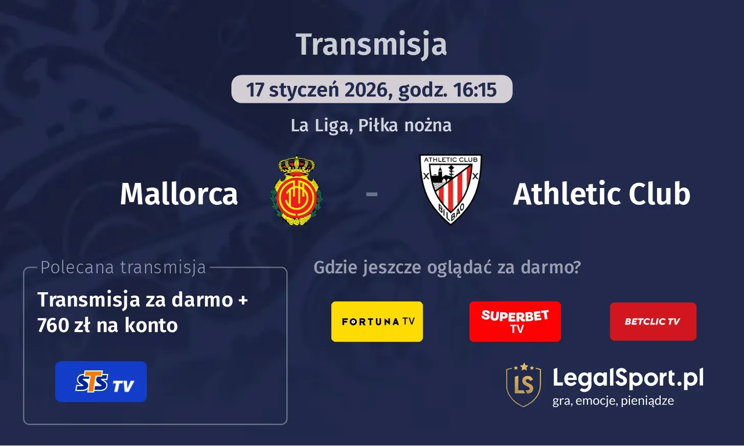 Mallorca - Athletic Club Transmisje