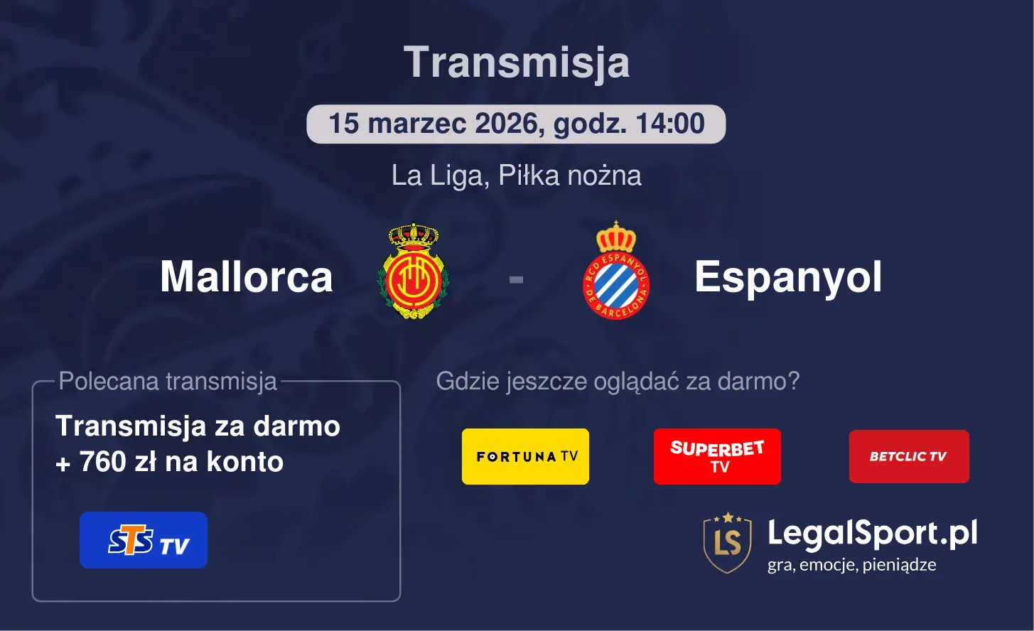 Mallorca - Espanyol Transmisje