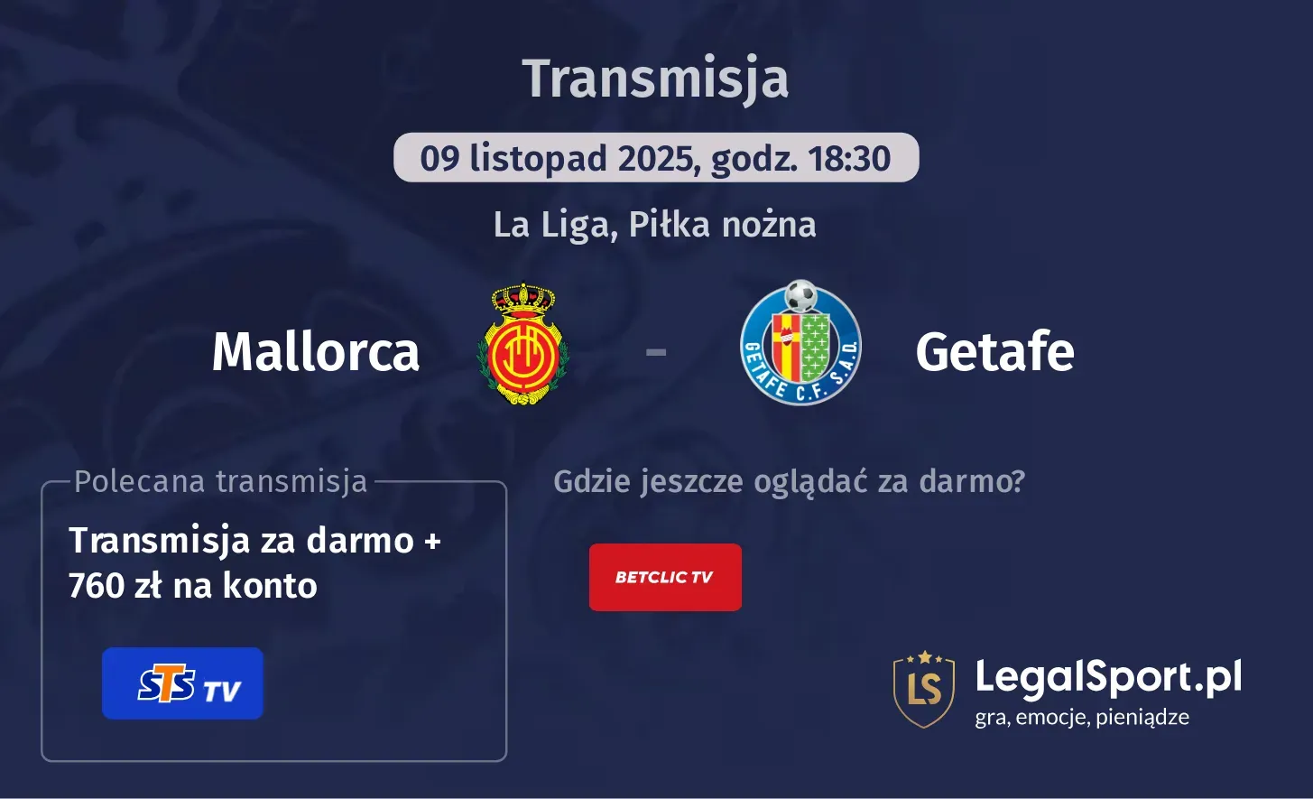 Mallorca - Getafe Transmisje