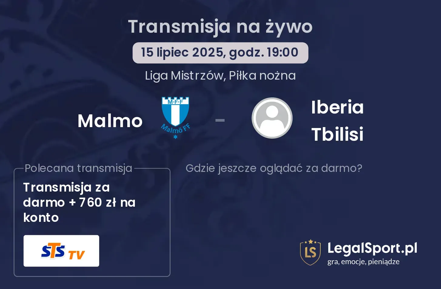 Malmo - Iberia Tbilisi transmisja na żywo