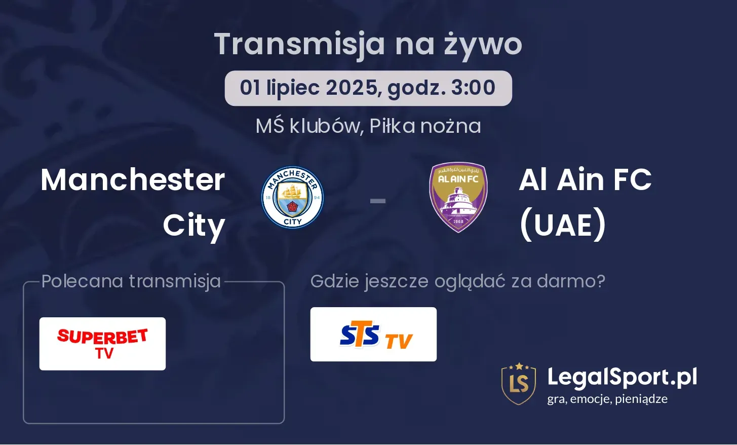 Manchester City - Al Ain FC (UAE) gdzie oglądać?