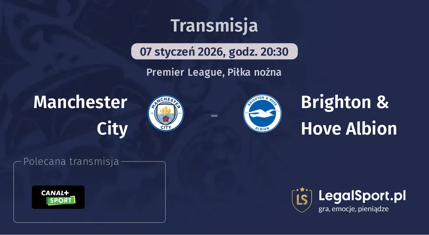 Manchester City - Brighton & Hove Albion Transmisje
