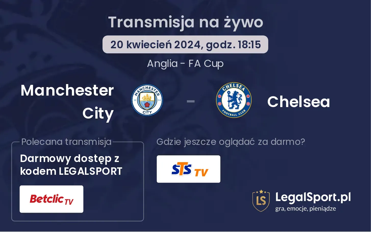 Manchester City - Chelsea transmisja na żywo