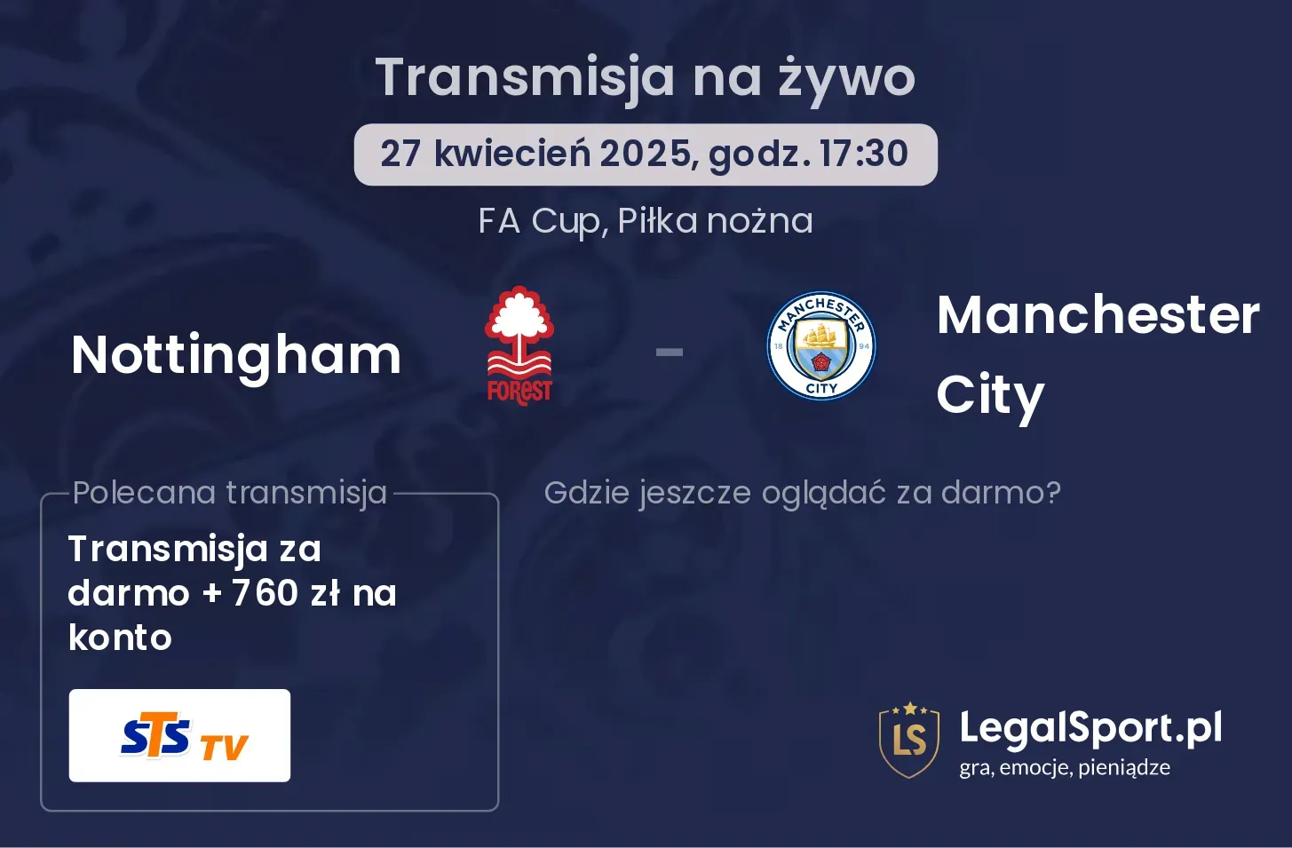 Nottingham - Manchester City gdzie oglądać?