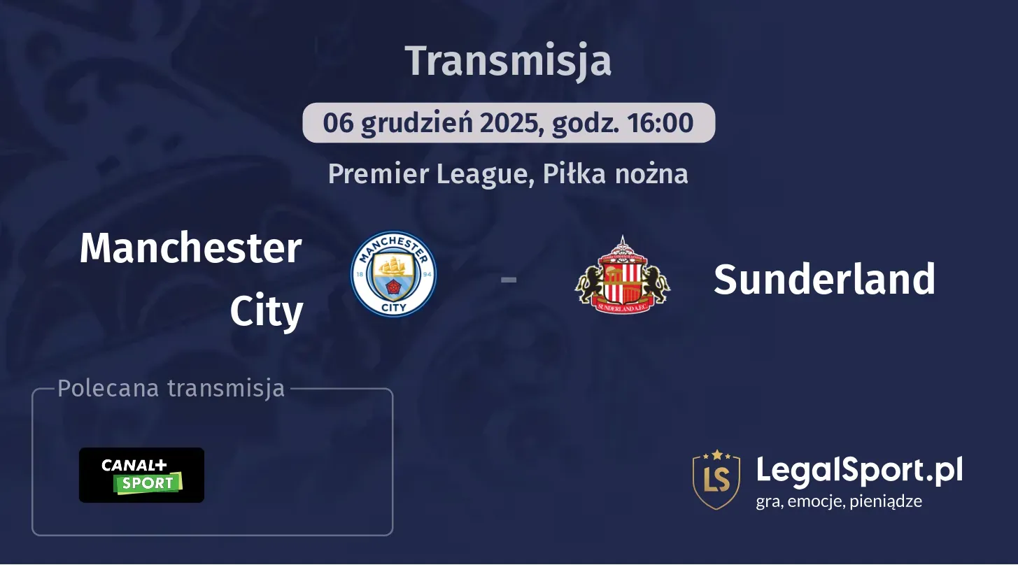 Manchester City - Sunderland Transmisje